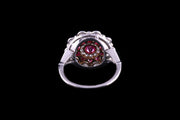 18ct White Gold Diamond and Ruby Dress Ring