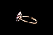 18ct Yellow Gold Diamond and Ruby Cluster Ring