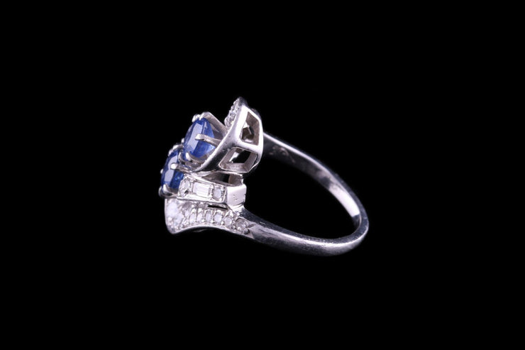 Platinum Sapphire and Diamond Dress Ring