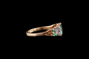 18ct Yellow Gold Diamond and Emerald Nine Stone Ring