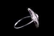 Art Deco Platinum Sapphire and Diamond Ring