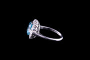 18ct White Gold Diamond and Blue Zircon Dress Ring