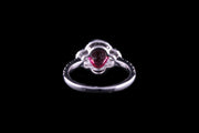 18ct White Gold Diamond and Ruby Cluster Ring