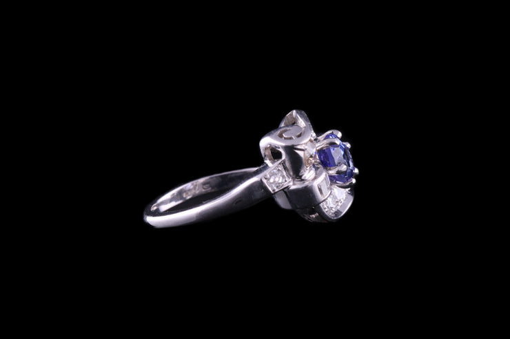 18ct White Gold Diamond and Tanzanite Dress Ring