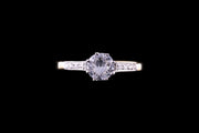 18ct Yellow Gold Diamond Ring with Diamond Shoulders