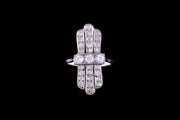 Art Deco 18ct White Gold Diamond Dress Ring