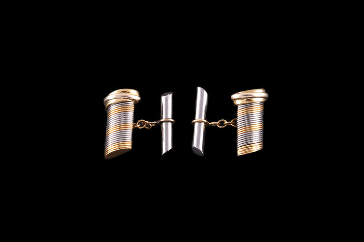 Cartier 18ct Yellow Gold and Steel Cufflinks