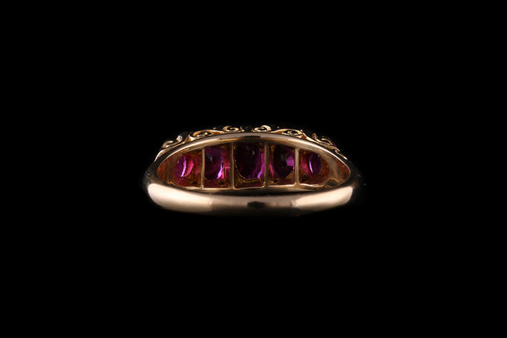 18ct Yellow Gold Ruby Five Stone Ring