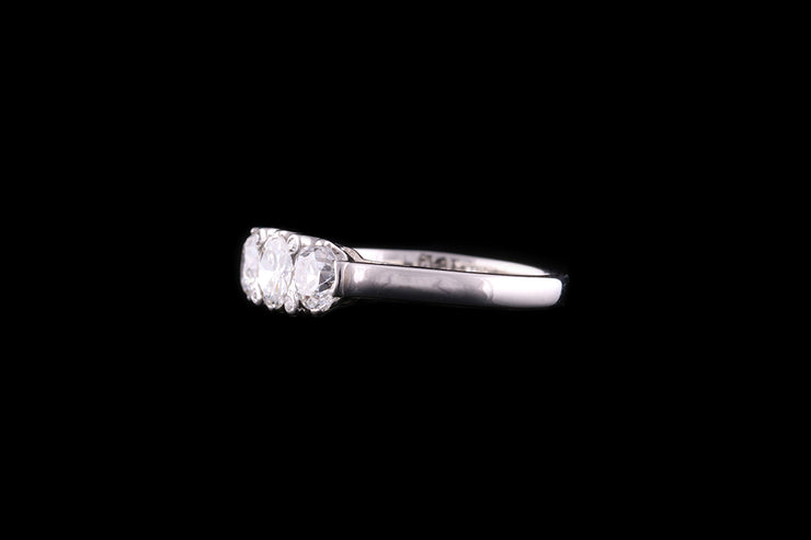 Art Deco Platinum Diamond Three Stone Rings
