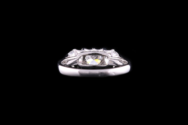 Art Deco Platinum Diamond Three Stone Rings