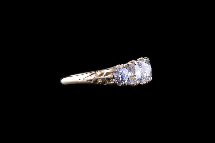 Edwardian 18ct Yellow Gold Diamond Five Stone Ring