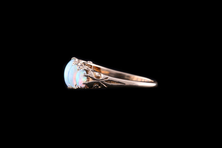 Victorian 18ct Yellow Gold Opal Five Stone Ring