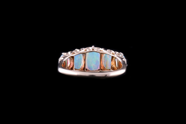 Victorian 18ct Yellow Gold Opal Five Stone Ring