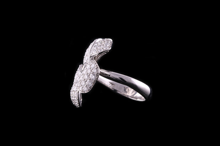 18ct White Gold Diamond Flower Ring