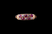 Victorian 18ct Yellow Gold Diamond and Ruby Ten Stone Ring