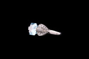 18ct White Gold Aquamarine and Diamond Dress Ring