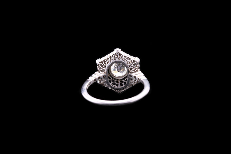 Platinum Diamond Hexagonal Dress Ring