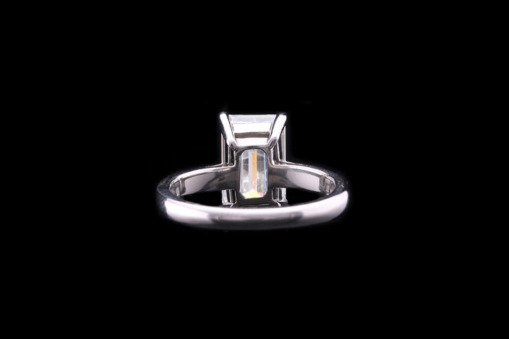 Platinum Diamond Single Stone Emerald Cut Ring