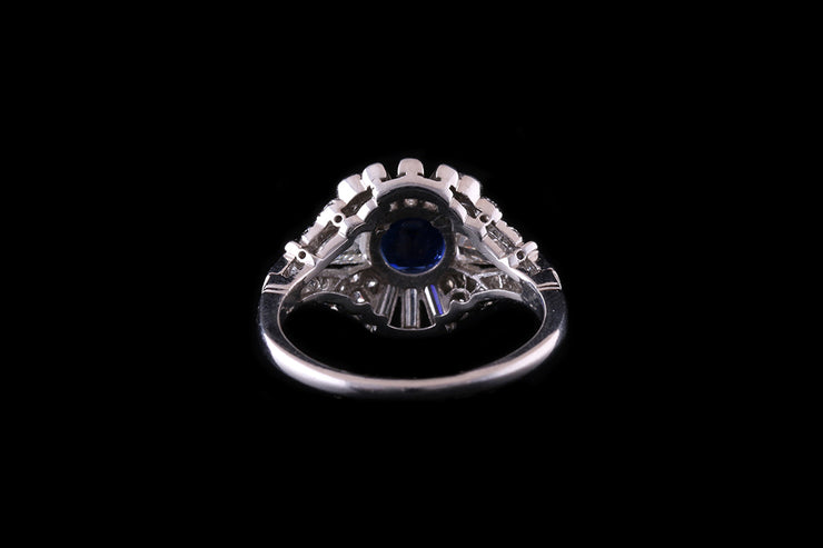 Platinum Sapphire and Diamond Dress Ring