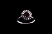 18ct White Gold and Platinum Ruby and Diamond Cluster Ring