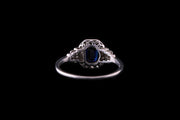 Art Deco Platinum Sapphire and Diamond Dress Ring