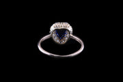 18ct Yellow Gold Sapphire and Diamond Heart Cluster Ring