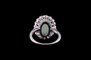 18ct White Gold Opal and Diamond Cluster Ring