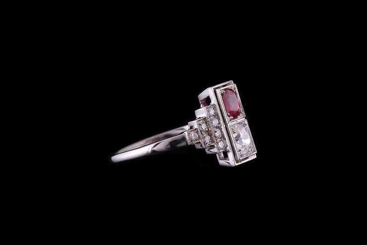 18ct White Gold Ruby and Diamond Dress Ring
