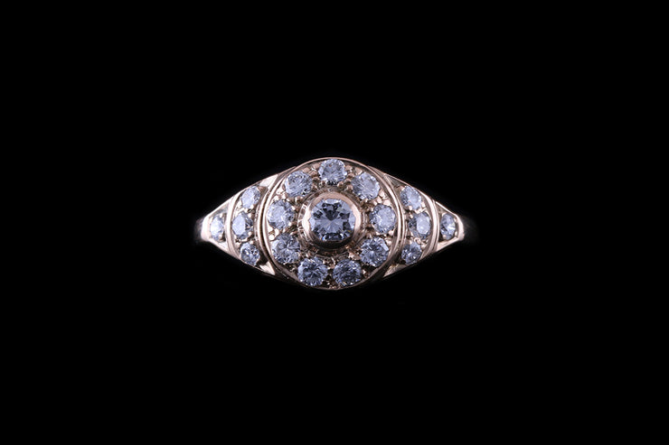 14ct Rose Gold Diamond Bombe Style Ring
