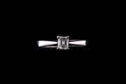 Platinum Emerald Cut Diamond Single Stone Ring