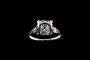 Platinum Diamond Square Style Dress Ring