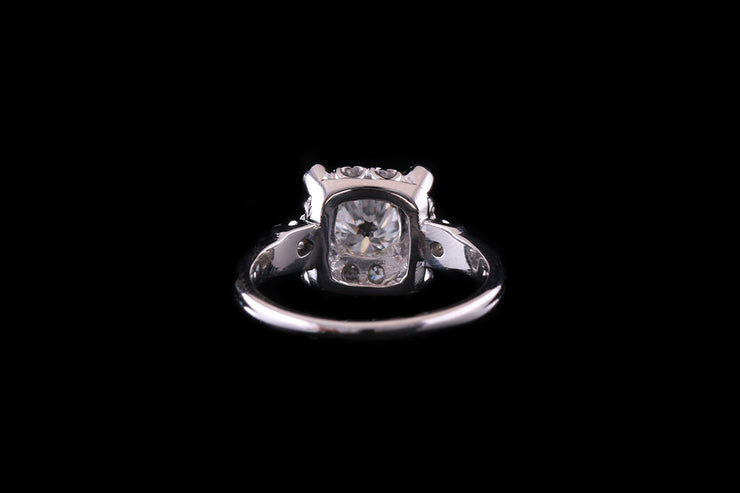 Platinum Diamond Square Style Dress Ring