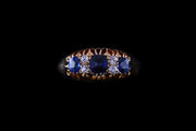 18ct Yellow Gold Sapphire and Diamond Seven Stone Ring