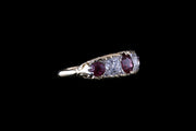 18ct Yellow Gold Ruby and Diamond Five Stone Ring