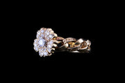 Versace 18ct Yellow Gold Diamond Flower Cluster Ring