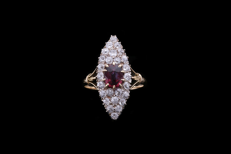 18ct Yellow Gold Ruby and Diamond Dress Ring