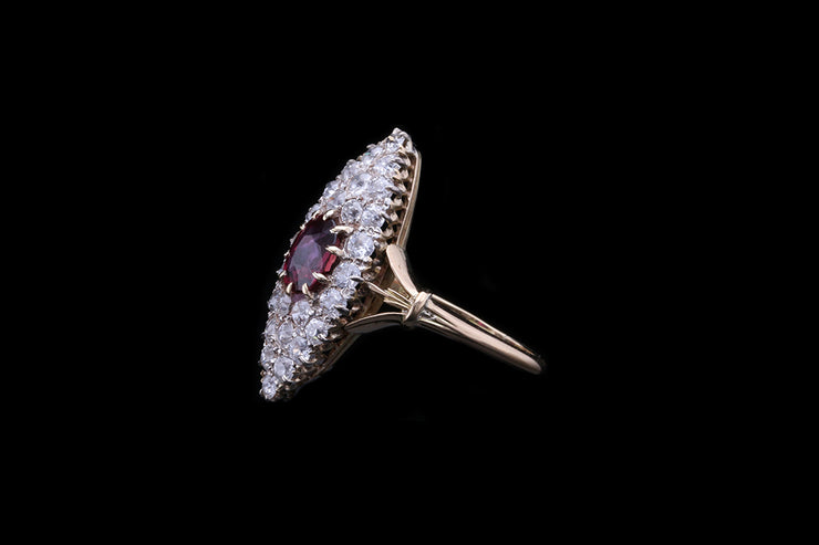 18ct Yellow Gold Ruby and Diamond Dress Ring