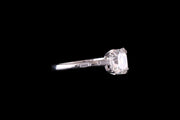 Platinum Diamond Asscher Cut Single Stone Ring
