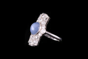 Platinum Star Sapphire and Diamond Dress Ring