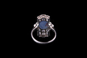 Platinum Star Sapphire and Diamond Dress Ring