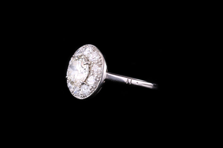 Platinum Diamond Target Cluster Ring