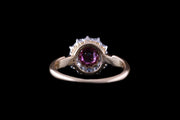 18ct Yellow Gold Ruby & Diamond Cluster Ring