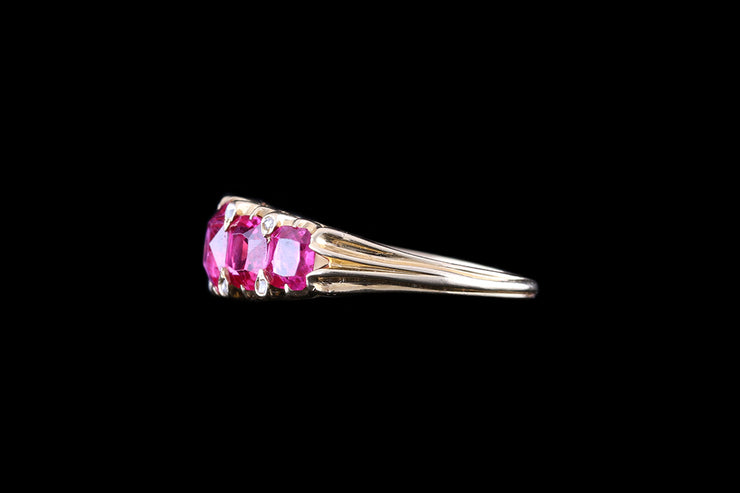 18ct Yellow Gold Pink Sapphire Five Stone Ring