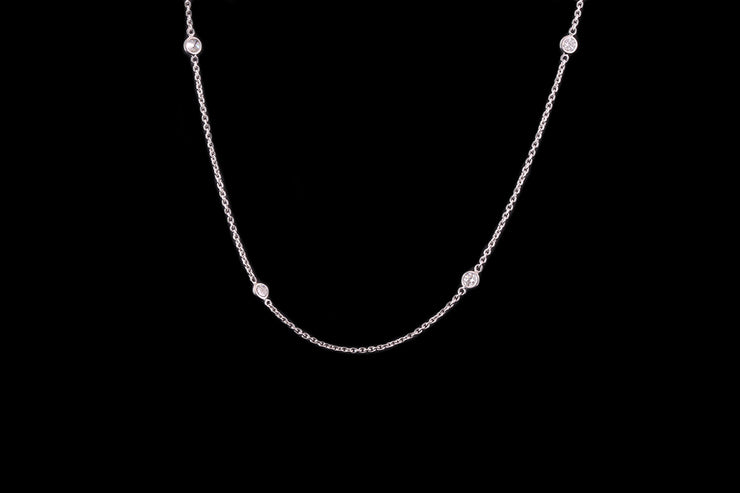 18ct White Gold Diamond Spectacle Chain