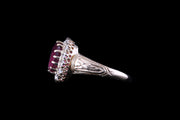 14ct Yellow Gold Ruby and Diamond Cluster Ring
