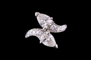 Platinum Diamond Two Stone Pear Cut Dress Ring