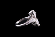 Platinum Diamond Two Stone Pear Cut Dress Ring