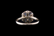 18ct Yellow Gold and Platinum Diamond and Sapphire Tablet Dress Ring