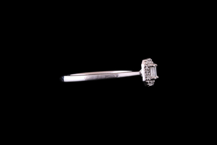Platinum Diamond Rectangular Cluster Ring
