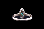 Victorian 18ct Yellow Gold Diamond and Emerald Marquise Dress Ring